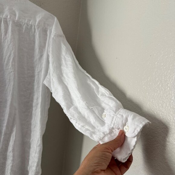 H&M Oversized Button Up Shirt Linen Minimalist White Lightweight Sz M - Picture 7 of 15